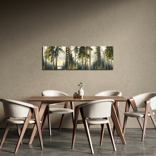 Kép - Szüreti táj az erdők (órával) (90x30 cm)