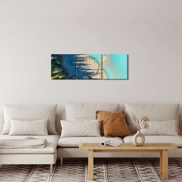 Kép - Kilátás a tóra (órával) (90x30 cm)