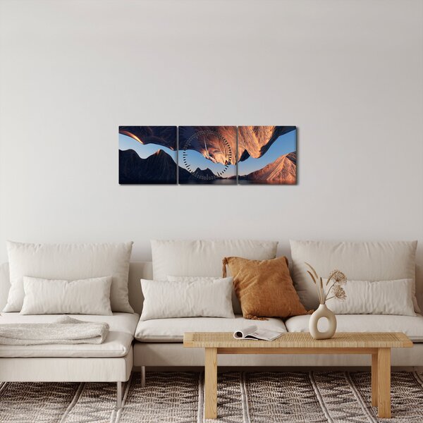 Kép - 3D sziklák (órával) (90x30 cm)