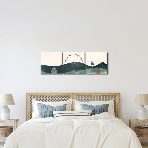 Kép - Illusztrált tájkép (órával) (90x30 cm)