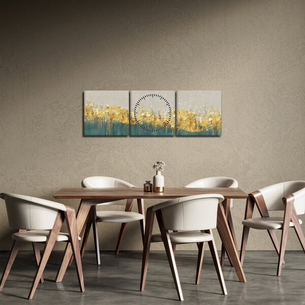 Kép - Textúra arany díszítéssel (órával) (90x30 cm)