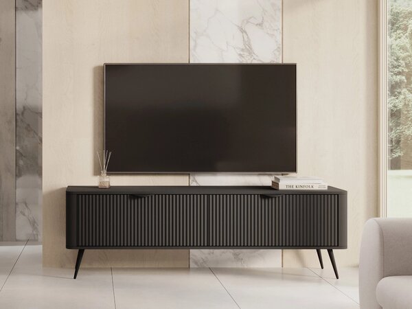 TV-állvány Lectum, Közepes sűrűségű farostlemez, Laminált forgácslap, 52x164x38cm, Grafit