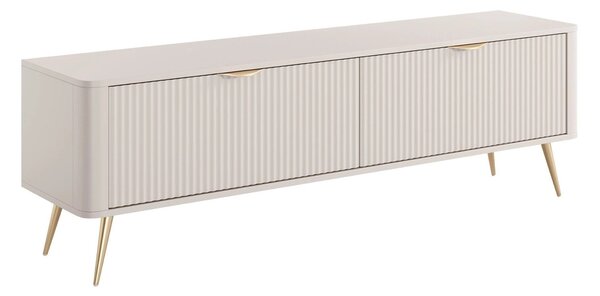 TV-állvány Lectum, Közepes sűrűségű farostlemez, Laminált forgácslap, 52x164x38cm, Bézs