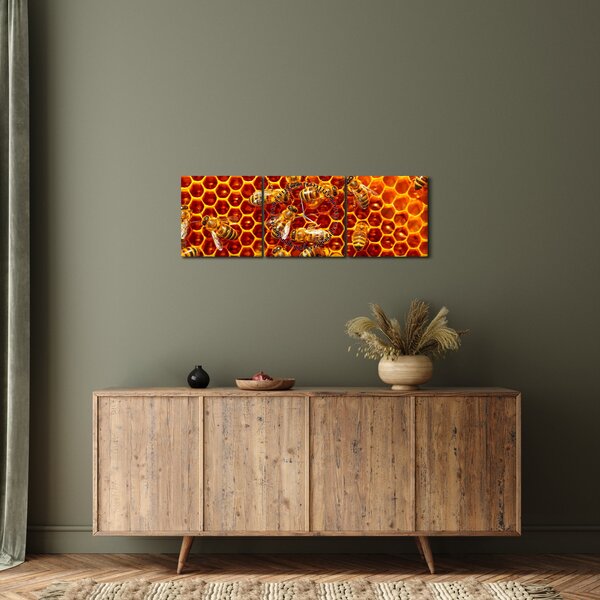 Kép - Méhsejtes (órával) (90x30 cm)