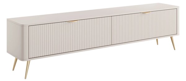 TV-állvány Lectum I, Közepes sűrűségű farostlemez, Laminált forgácslap, 52x200x38cm, Bézs