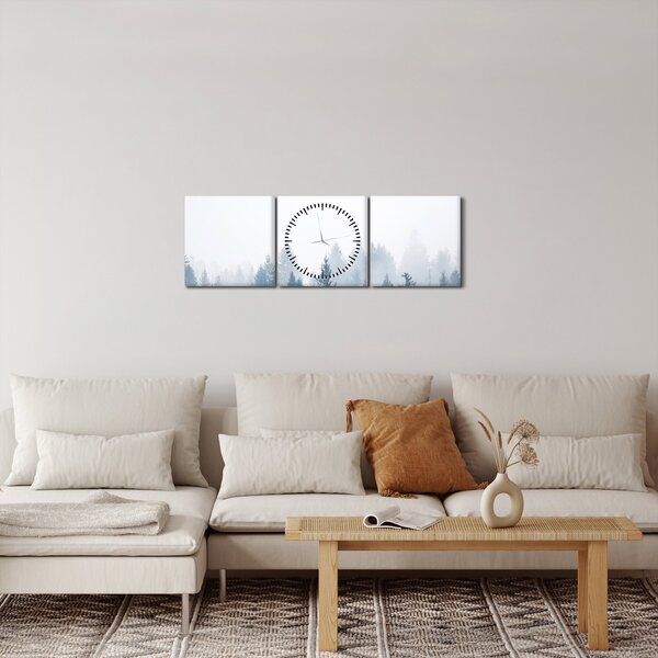 Kép - Ködös erdő (órával) (90x30 cm)