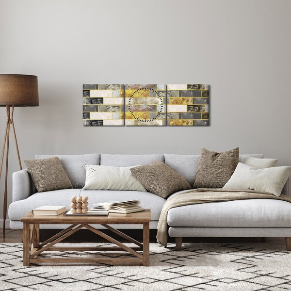 Kép - Dekoráció textúrákkal (órával) (90x30 cm)