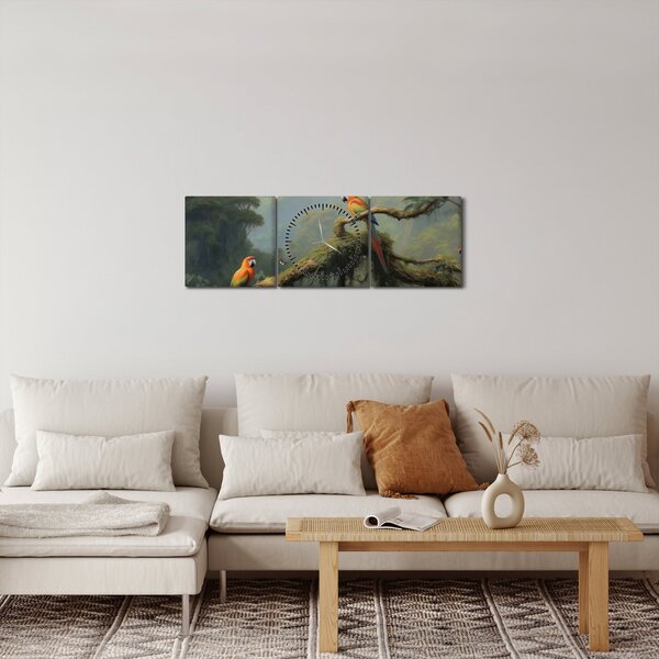 Kép - Trópusi erdő (órával) (90x30 cm)