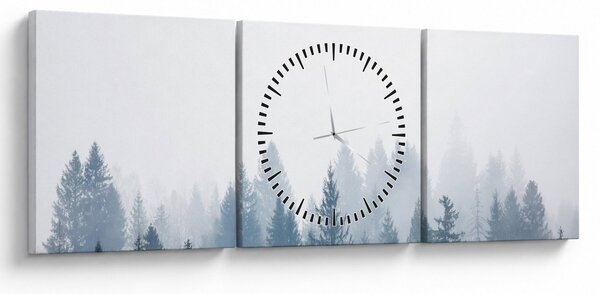 Kép - Ködös erdő (órával) (90x30 cm)
