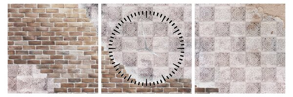 Kép - Téglafal (órával) (90x30 cm)