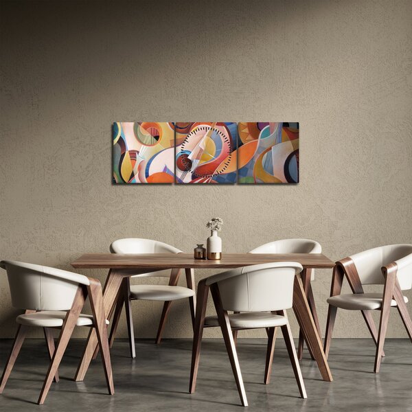 Kép - Zenei absztrakt (órával) (90x30 cm)