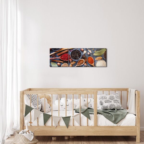 Kép - Fűszerek (órával) (90x30 cm)