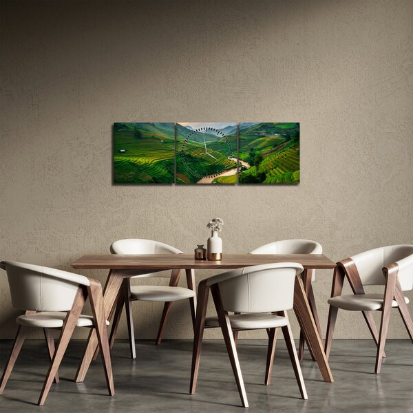 Kép - Rizsteraszok II. (órával) (90x30 cm)