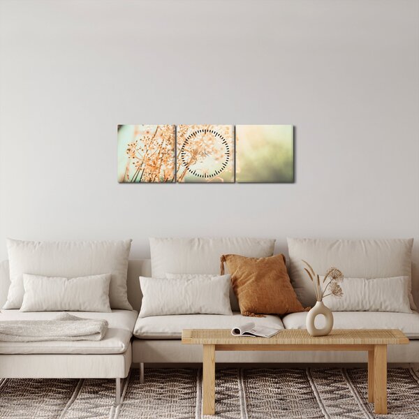 Kép - Növények eső után (órával) (90x30 cm)