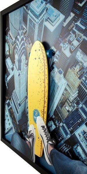 King Home Big City Skater New York Városkép Vászonkép Sárga 130x130