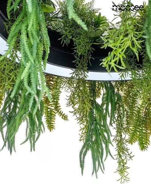 Moosee Gardens 70 Fekete LED Függőlámpa Zöld Növénydekorációval