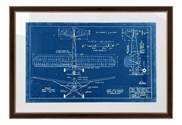 King Home Mechanical Plane Műszaki Tervrajz Kép Kék