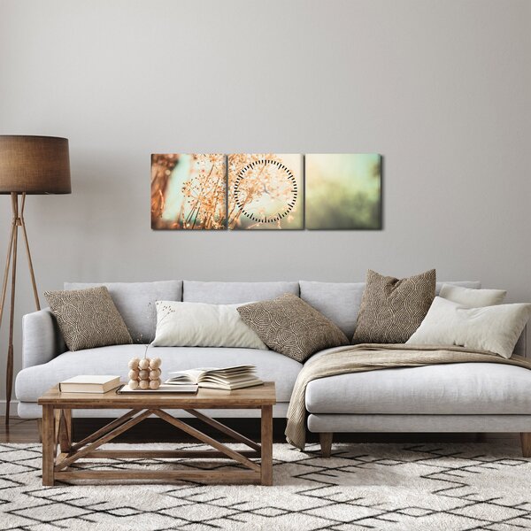 Kép - Növények eső után (órával) (90x30 cm)