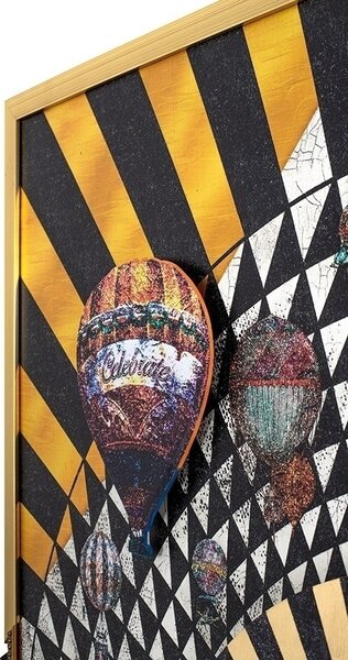 KARE Balloons Művészi Fali Kép Fekete-Arany Keret 160x260