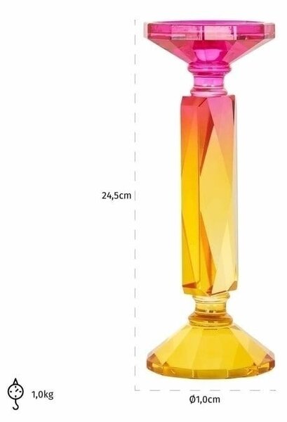 Richmond Mirte Üveg Gyertyatartó Színátmenetes Lila-Sárga