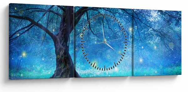 Kép - Misztikus erdő (órával) (90x30 cm)