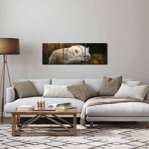 Kép - Pihenő farkas (órával) (90x30 cm)
