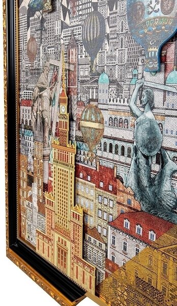 King Home Varsó Városkép Művészi Falikép Arany Kerettel