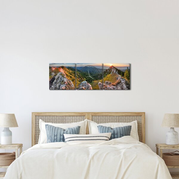 Kép - Hegyi táj (órával) (90x30 cm)
