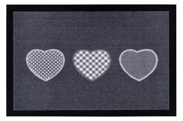 Hearts szürke lábtörlő, 40 x 60 cm - Hanse Home