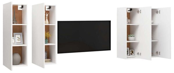 VidaXL Fali TV Szekrény Szett - 4 db Fehér - 30,5x30x90 cm
