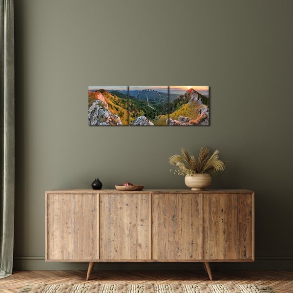 Kép - Hegyi táj (órával) (90x30 cm)