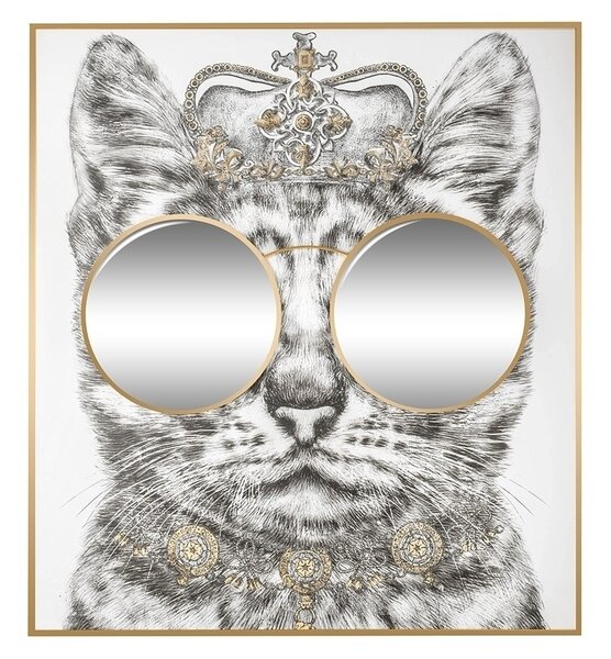 King Home King Cat Tükrös Királyi Macska Fali Dekoráció Arany