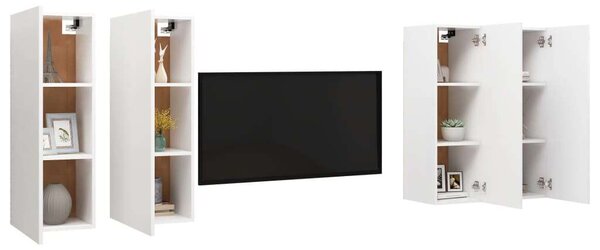 VidaXL Fali TV Szekrény Szett - 4 db Fehér - 30,5x30x90 cm