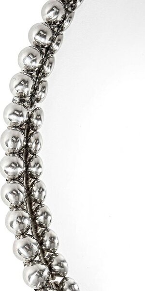 King Home Pearls Kerek Tükör Dekoráció Ezüst Kristály Szegéllyel