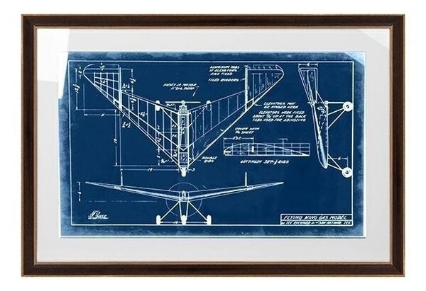 King Home Mechanical Moth Vintage Műszaki Tervrajz Kép Barna Keretben