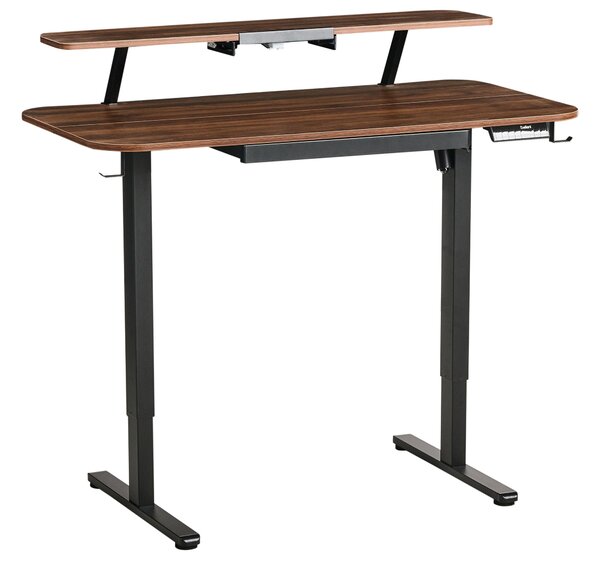 Elektromosan állítható asztal WILBANKS Barna/fekete 120 cm 60 cm USB porttal