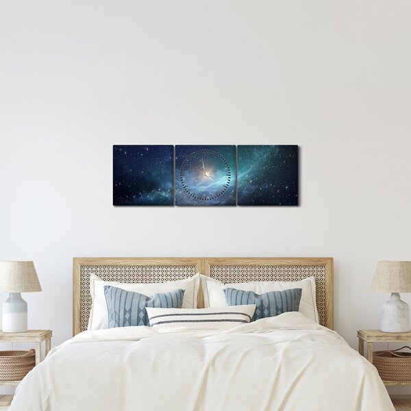 Kép - Csillagok és ködök (órával) (90x30 cm)