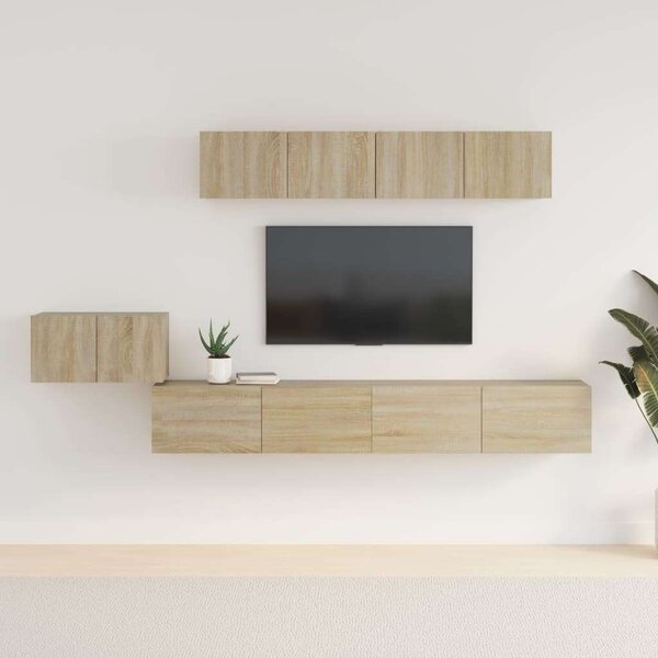 VidaXL Falra Szerelhető TV Szekrény Szett - Sonoma Tölgy - 5 Rész