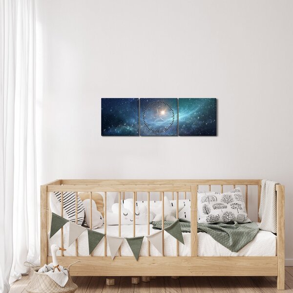 Kép - Csillagok és ködök (órával) (90x30 cm)