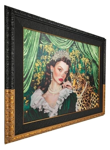King Home Pearls Leopard Luxus Művészeti Kép Gyöngy Díszítéssel