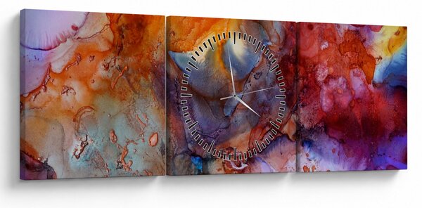 Kép - Absztrakt tinta művészet (órával) (90x30 cm)