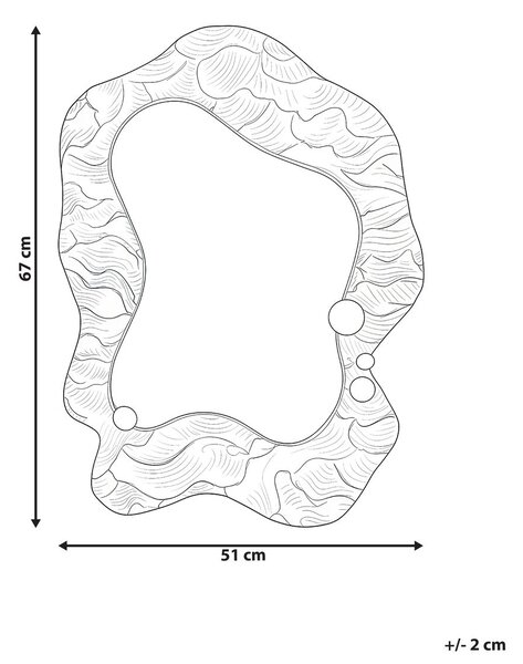 Falitükör LINAS 51 cm 67 cm Szürke