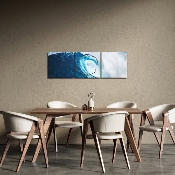 Kép - Óceáni hullám (órával) (90x30 cm)