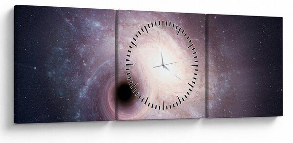 Kép - Spirálgalaxisok (órával) (90x30 cm)