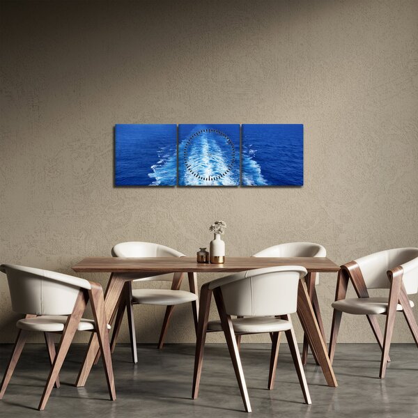 Kép - A tenger (órával) (90x30 cm)