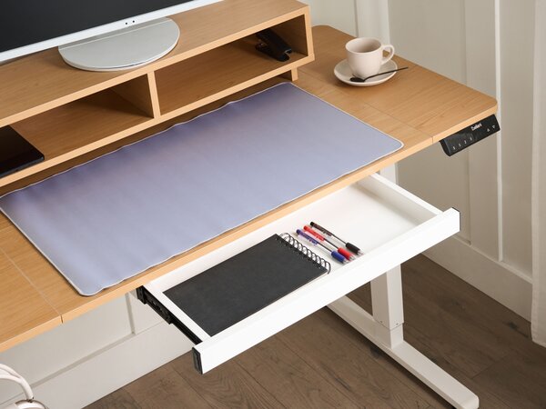 Elektromosan állítható asztal LUCAMA Világosbarna/fehér 120 cm 60 cm USB porttal