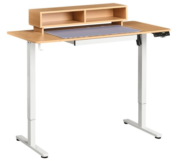 Elektromosan állítható asztal LUCAMA Világosbarna/fehér 120 cm 60 cm USB porttal