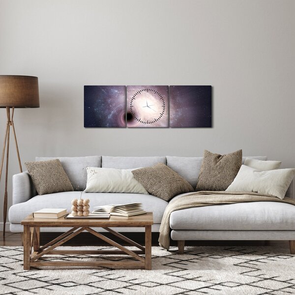 Kép - Spirálgalaxisok (órával) (90x30 cm)