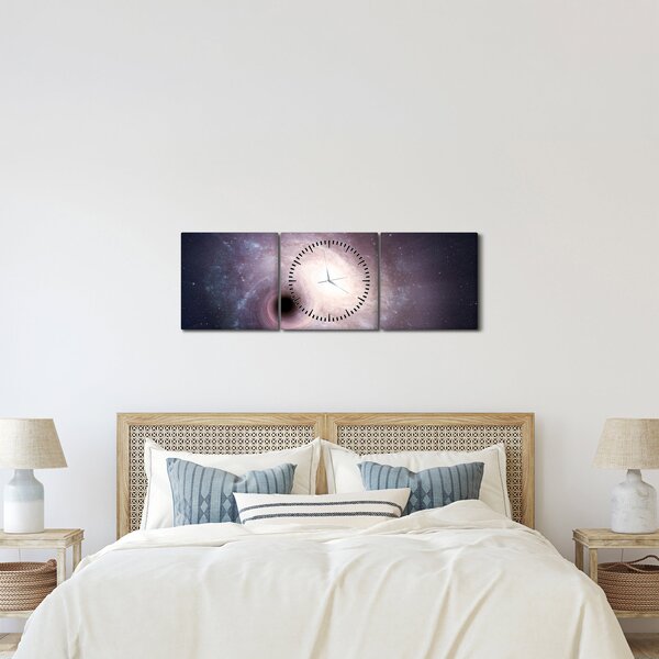 Kép - Spirálgalaxisok (órával) (90x30 cm)
