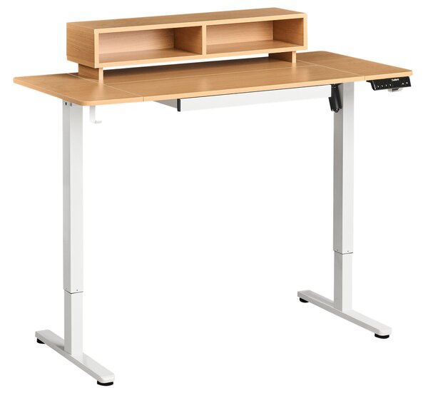 Elektromosan állítható asztal LUCAMA Világosbarna/fehér 120 cm 60 cm USB porttal